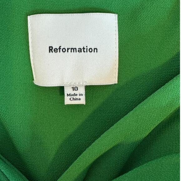 New NWT Reformation Alana Two Piece Kelly Green Maxi Dress Size 10 - Picture 12 of 16
